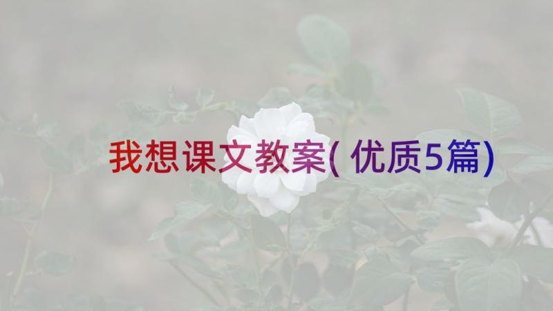 我想课文教案(优质5篇)