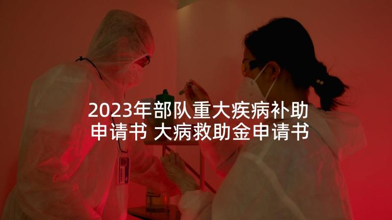 2023年部队重大疾病补助申请书 大病救助金申请书生病救助金申请书格式(汇总9篇)