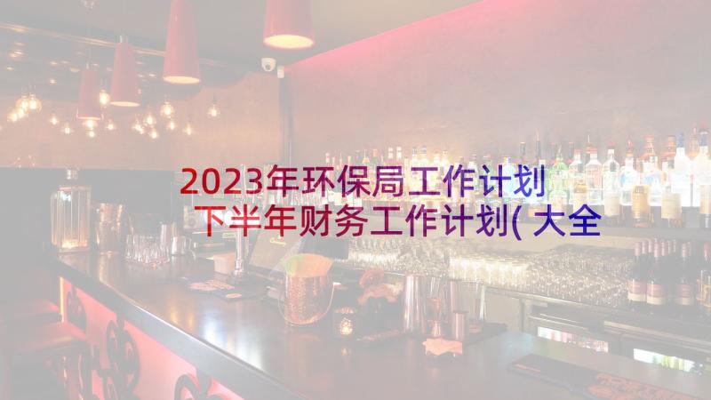 2023年环保局工作计划 下半年财务工作计划(大全6篇)