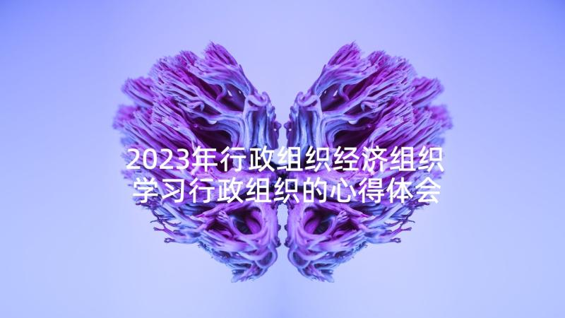 2023年行政组织经济组织 学习行政组织的心得体会(汇总5篇)