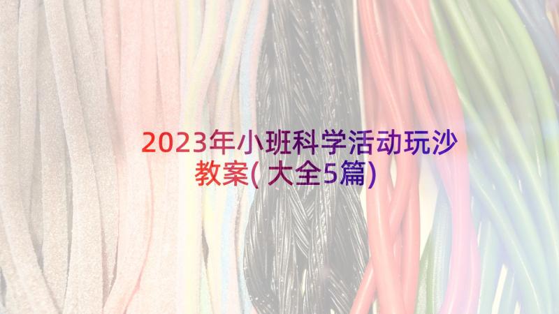 2023年小班科学活动玩沙教案(大全5篇)