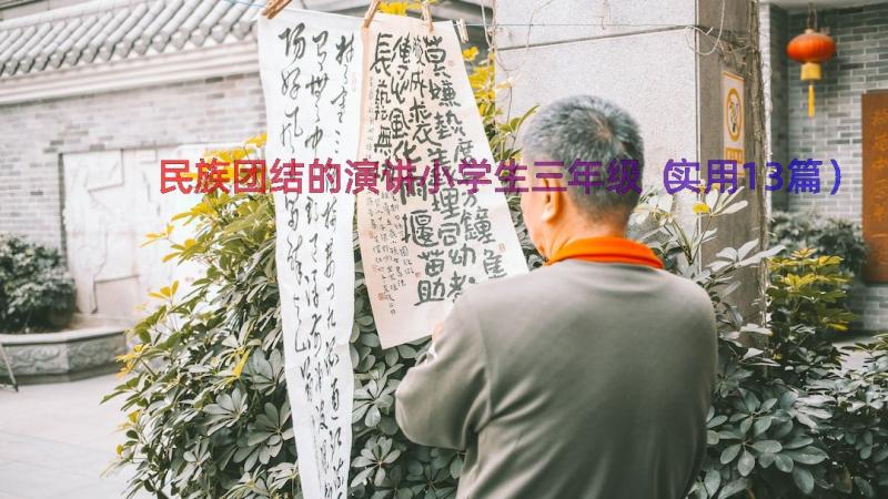 民族团结的演讲小学生三年级（实用13篇）