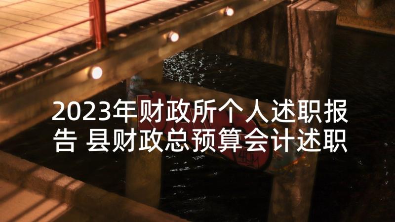 2023年财政所个人述职报告 县财政总预算会计述职述廉报告(优秀7篇)