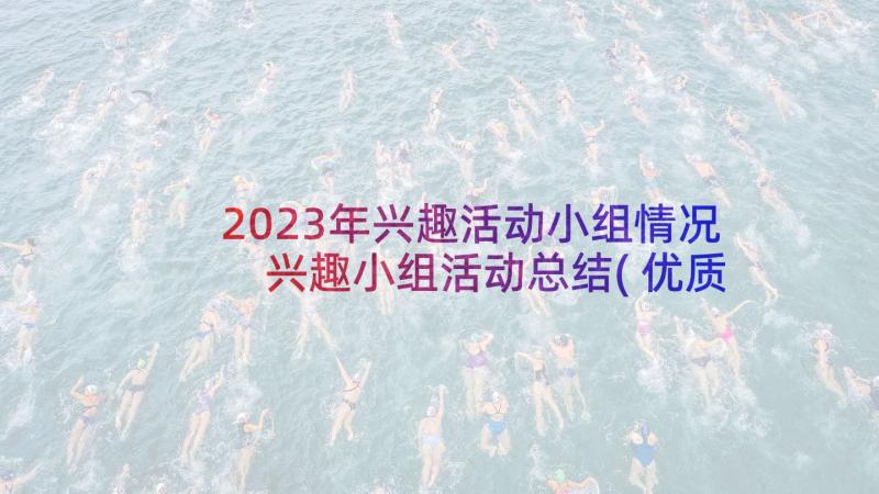 2023年兴趣活动小组情况 兴趣小组活动总结(优质10篇)