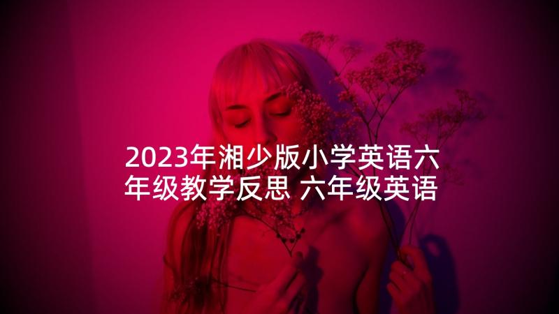 2023年湘少版小学英语六年级教学反思 六年级英语教学反思(汇总5篇)