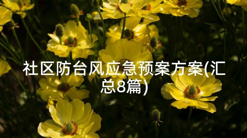 社区防台风应急预案方案(汇总8篇)