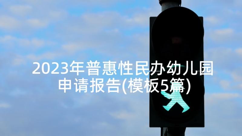 2023年普惠性民办幼儿园申请报告(模板5篇)