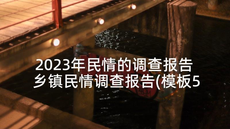 2023年民情的调查报告 乡镇民情调查报告(模板5篇)