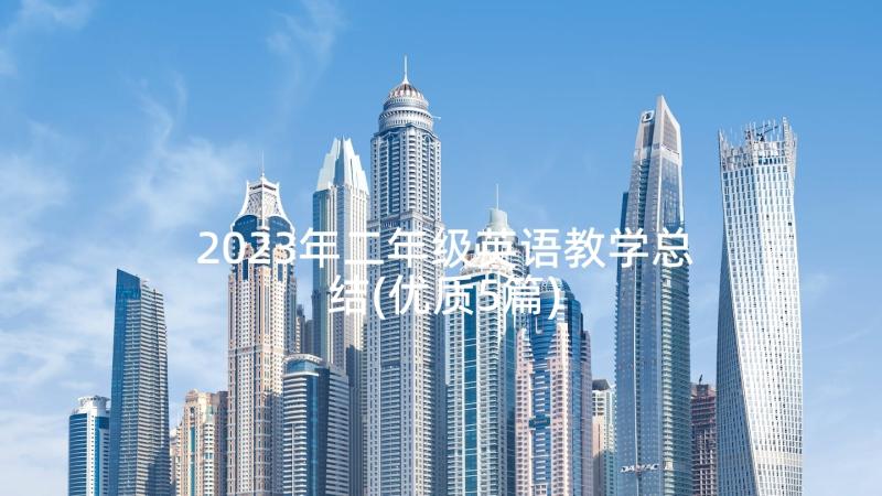 2023年二年级英语教学总结(优质5篇)