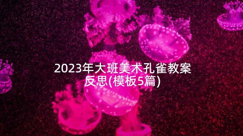 2023年大班美术孔雀教案反思(模板5篇)