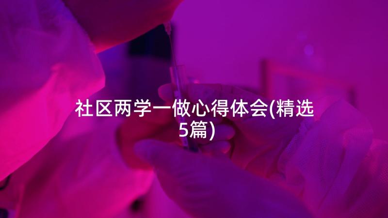 社区两学一做心得体会(精选5篇)