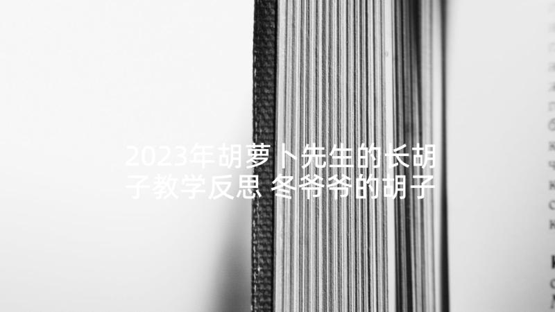 2023年胡萝卜先生的长胡子教学反思 冬爷爷的胡子大班教学反思(模板5篇)