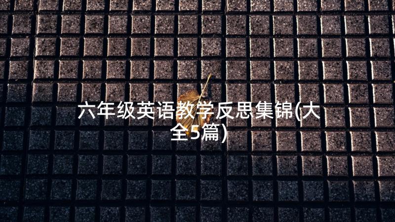 六年级英语教学反思集锦(大全5篇)