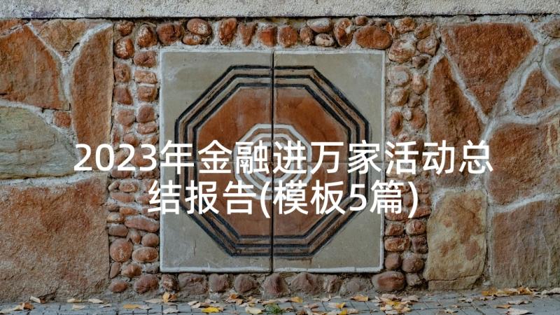 2023年金融进万家活动总结报告(模板5篇)