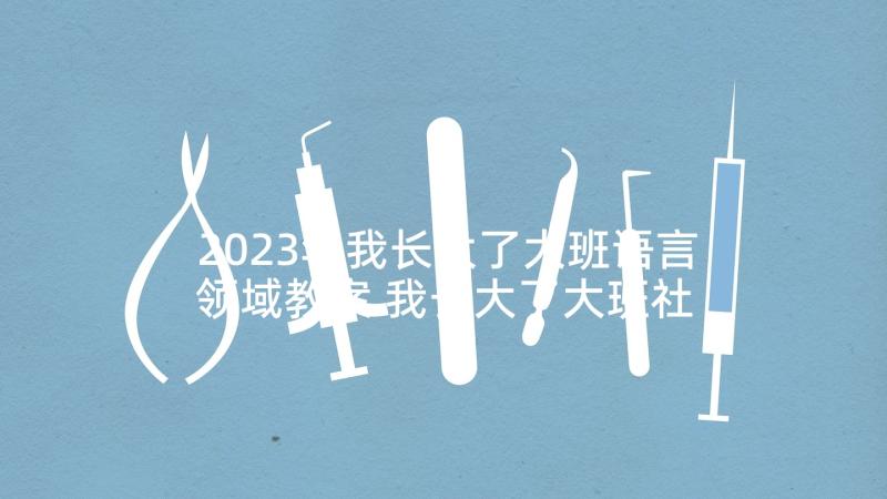 2023年我长大了大班语言领域教案 我长大了大班社会活动教案(大全5篇)