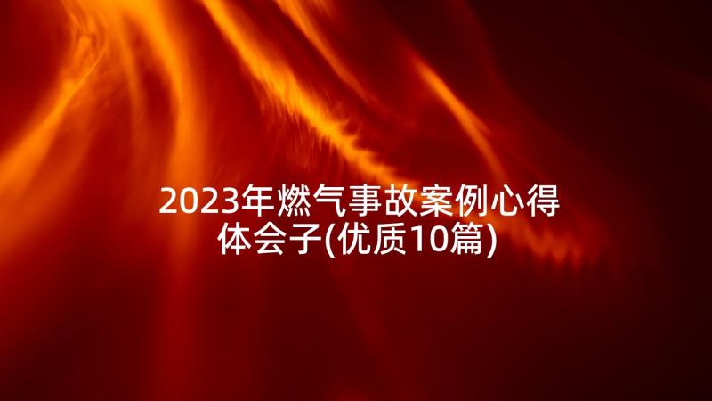 2023年燃气事故案例心得体会子(优质10篇)