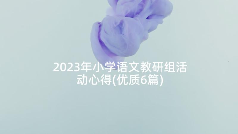 2023年小学语文教研组活动心得(优质6篇)