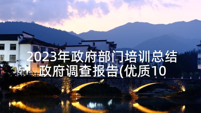 2023年政府部门培训总结 政府调查报告(优质10篇)