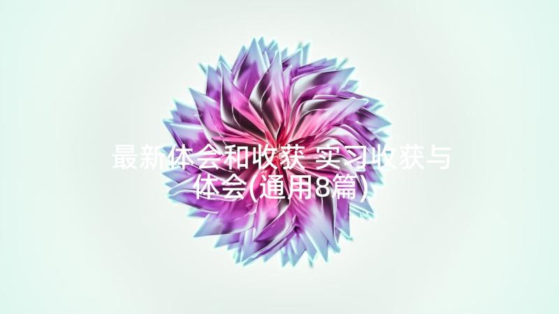 最新体会和收获 实习收获与体会(通用8篇)