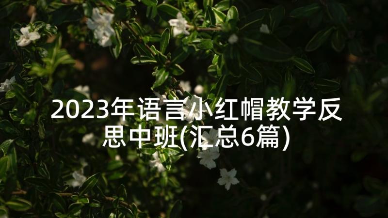 2023年语言小红帽教学反思中班(汇总6篇)