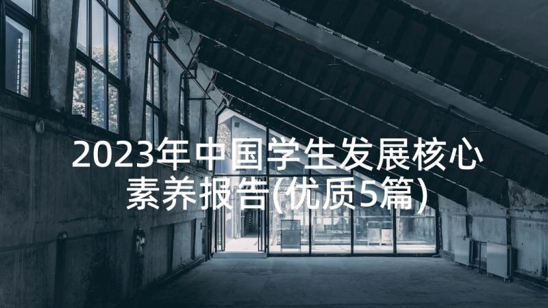 2023年中国学生发展核心素养报告(优质5篇)