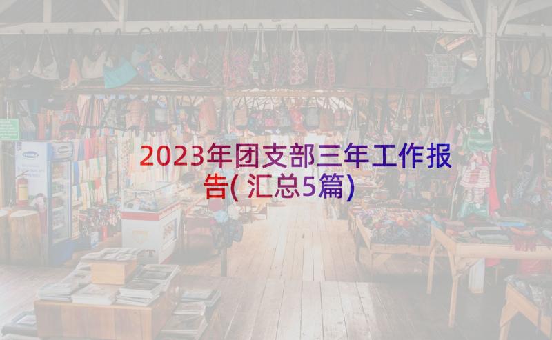 2023年团支部三年工作报告(汇总5篇)