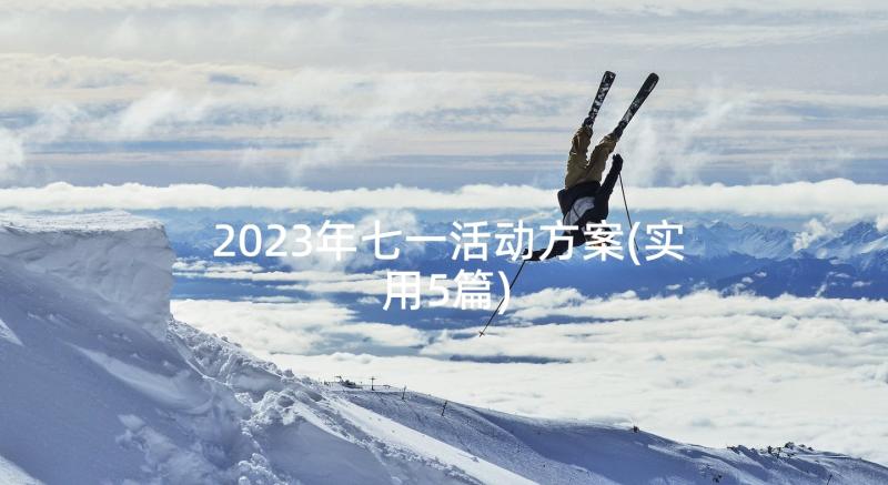 2023年七一活动方案(实用5篇)