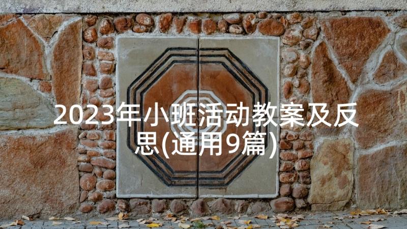 2023年小班活动教案及反思(通用9篇)