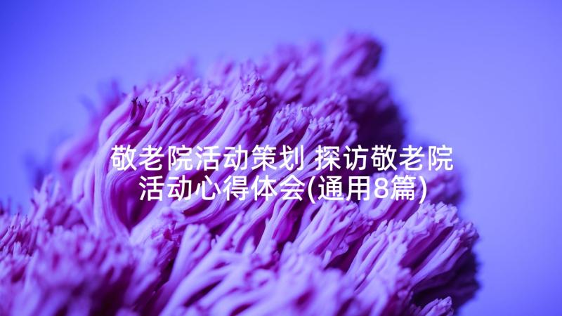 敬老院活动策划 探访敬老院活动心得体会(通用8篇)