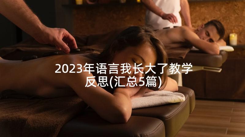 2023年语言我长大了教学反思(汇总5篇)