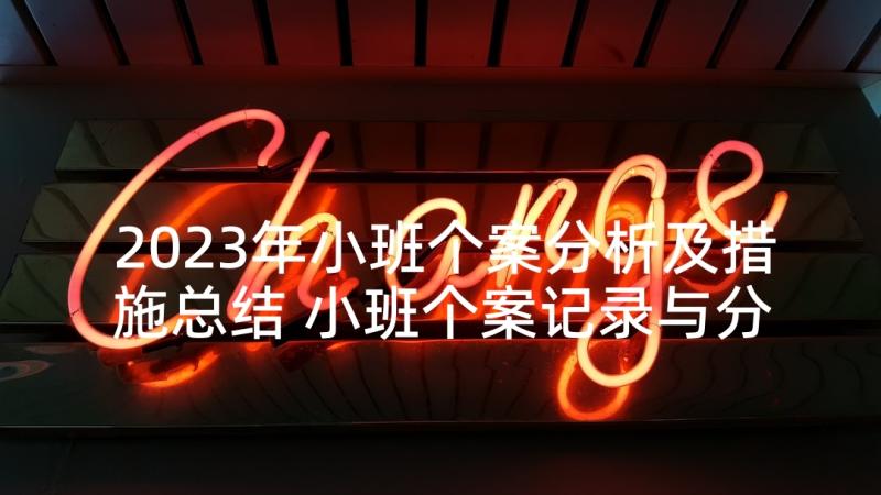 2023年小班个案分析及措施总结 小班个案记录与分析措施(大全5篇)