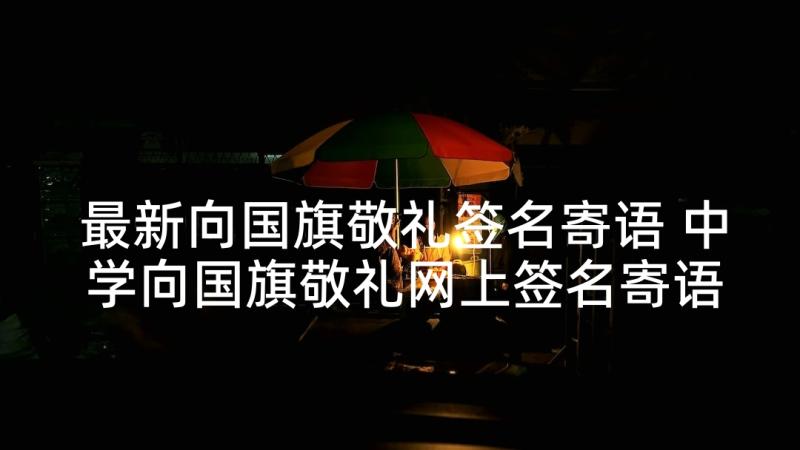 最新向国旗敬礼签名寄语 中学向国旗敬礼网上签名寄语活动总结(汇总9篇)