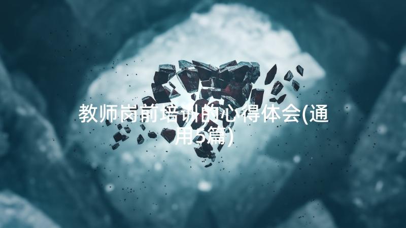 教师岗前培训的心得体会(通用5篇)