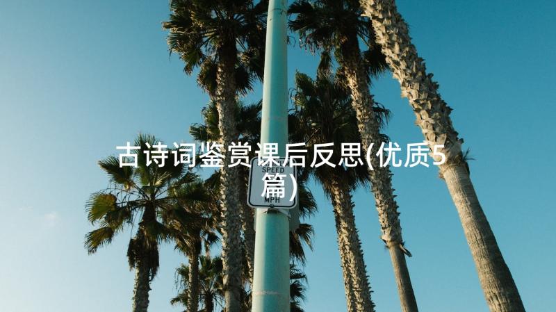 古诗词鉴赏课后反思(优质5篇)