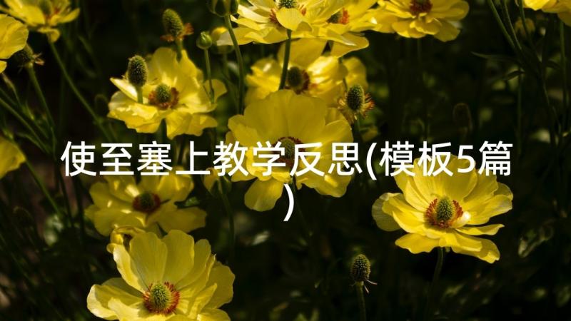 使至塞上教学反思(模板5篇)