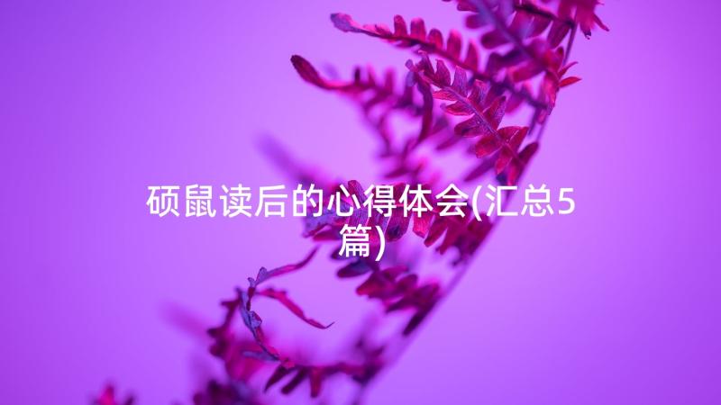 硕鼠读后的心得体会(汇总5篇)