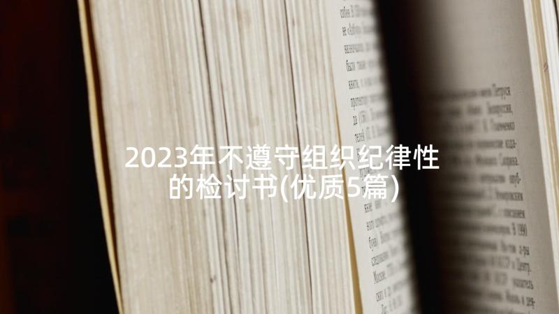 2023年不遵守组织纪律性的检讨书(优质5篇)