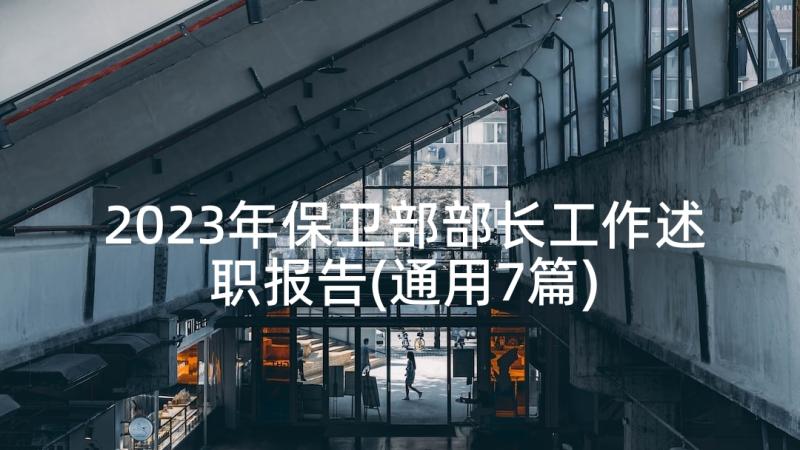 2023年保卫部部长工作述职报告(通用7篇)