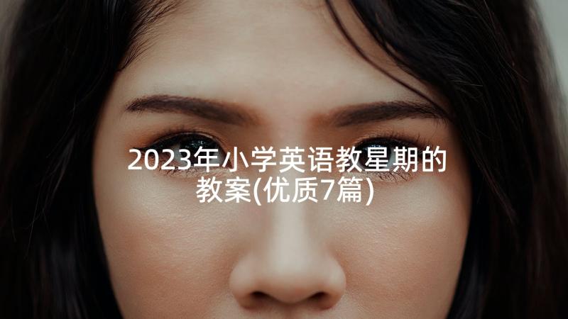 2023年小学英语教星期的教案(优质7篇)