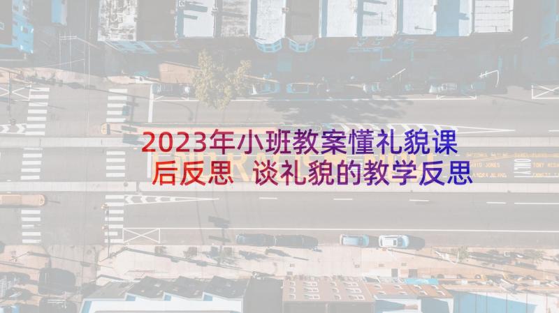 2023年小班教案懂礼貌课后反思 谈礼貌的教学反思(优秀5篇)