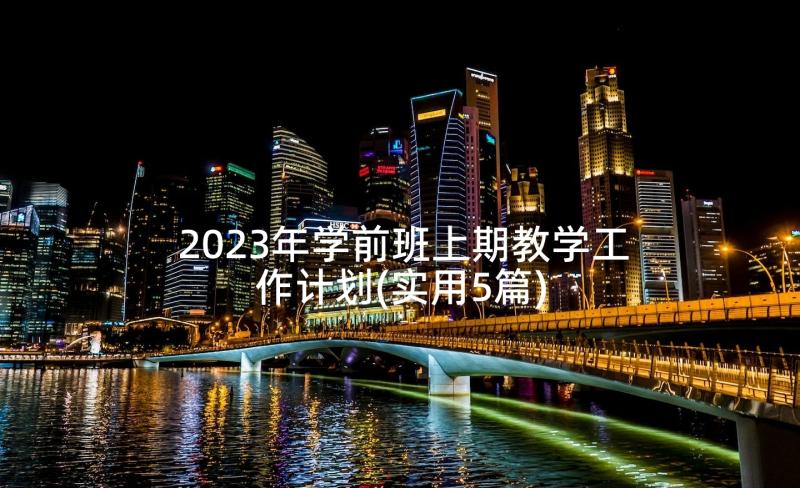 2023年学前班上期教学工作计划(实用5篇)