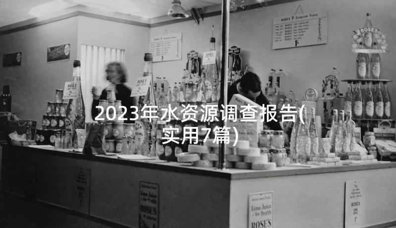 2023年水资源调查报告(实用7篇)