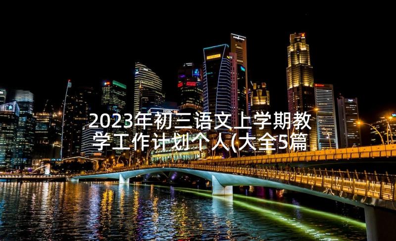 2023年初三语文上学期教学工作计划个人(大全5篇)