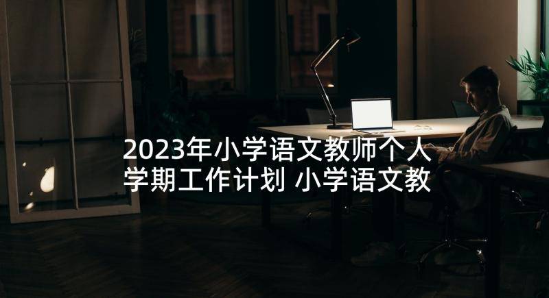 2023年小学语文教师个人学期工作计划 小学语文教师个人研修计划(优质5篇)