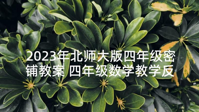 2023年北师大版四年级密铺教案 四年级数学教学反思(汇总9篇)