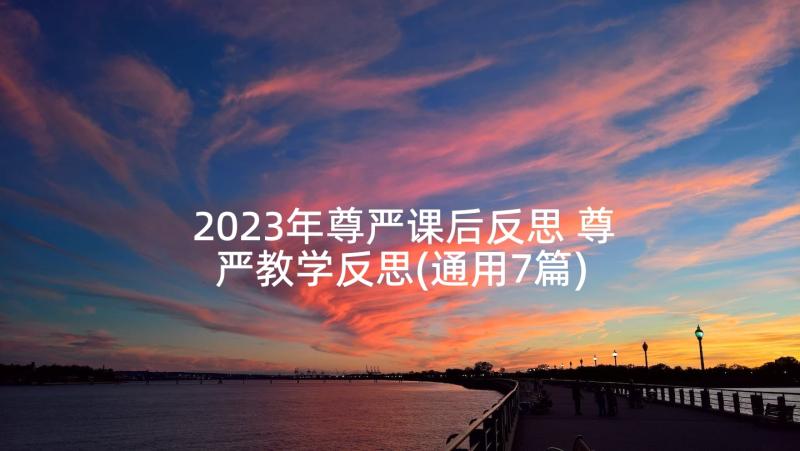 2023年尊严课后反思 尊严教学反思(通用7篇)