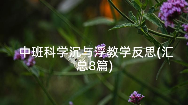 中班科学沉与浮教学反思(汇总8篇)