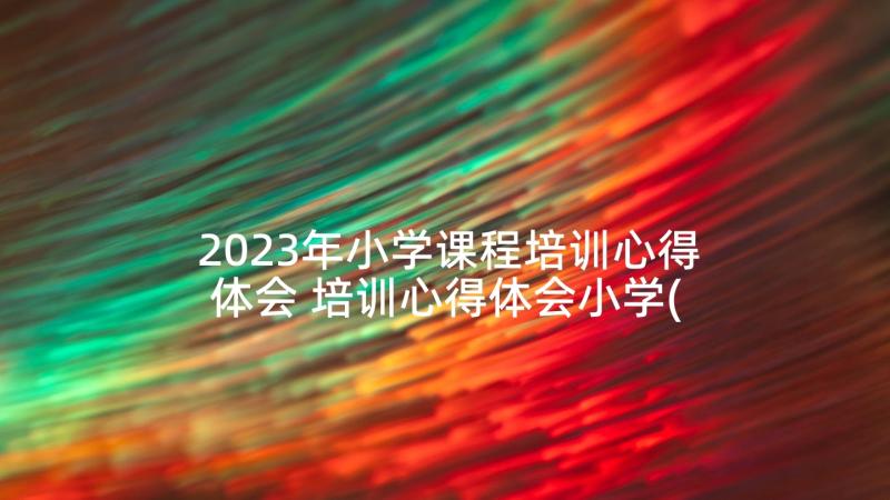 2023年小学课程培训心得体会 培训心得体会小学(优质7篇)