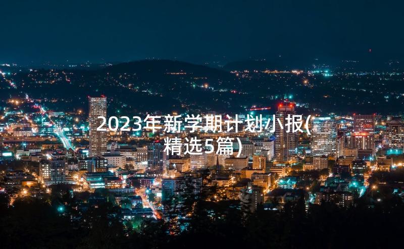 2023年新学期计划小报(精选5篇)