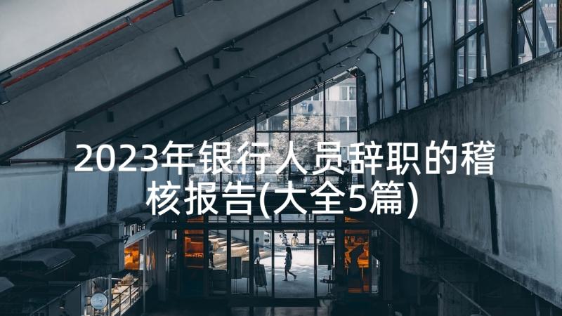 2023年银行人员辞职的稽核报告(大全5篇)